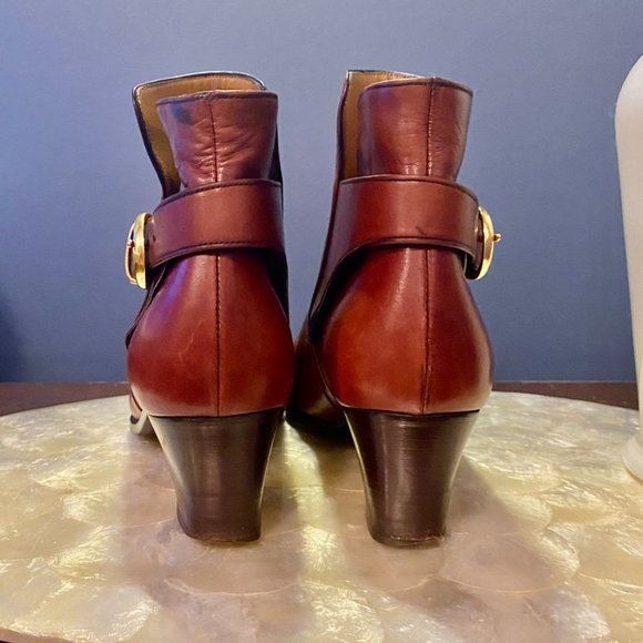 Russell & Bromley Gorgeous Chestnut Leather Heeled Ankle Boots - Picture 7 of 11